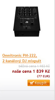 OMNITRONIC 4 KAN MIX - Vstupy 4x Line, 2x Phono, 1x DJ Mic, 1x sluchátkový