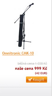 OMNITRONIC MIKROFONY - Mikrofon, kabel, držák a stojan v přepravní tašce