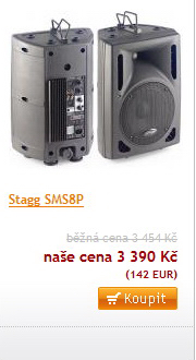 8 basový reproduktor, 2-pásmový ekvalizér